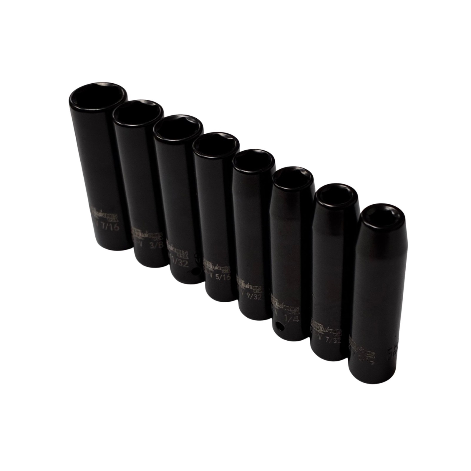(18 PC) 1/4″ Deep Impact Socket Set | SAE: 3/16″ – 7/16″, Metric: 5mm – 12mm