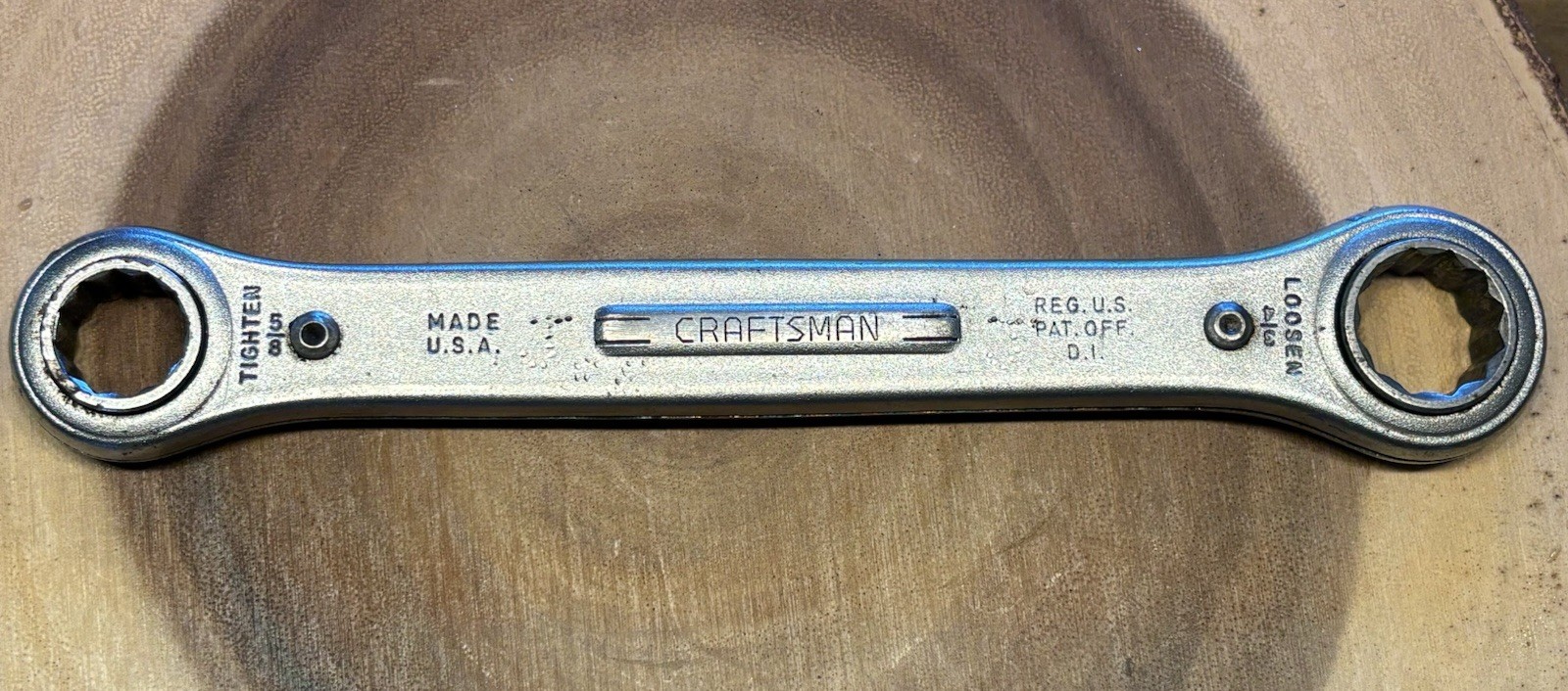 Craftsman 5/8″ x 3/4″ Box End Ratcheting Wrench Made in USA Vintage