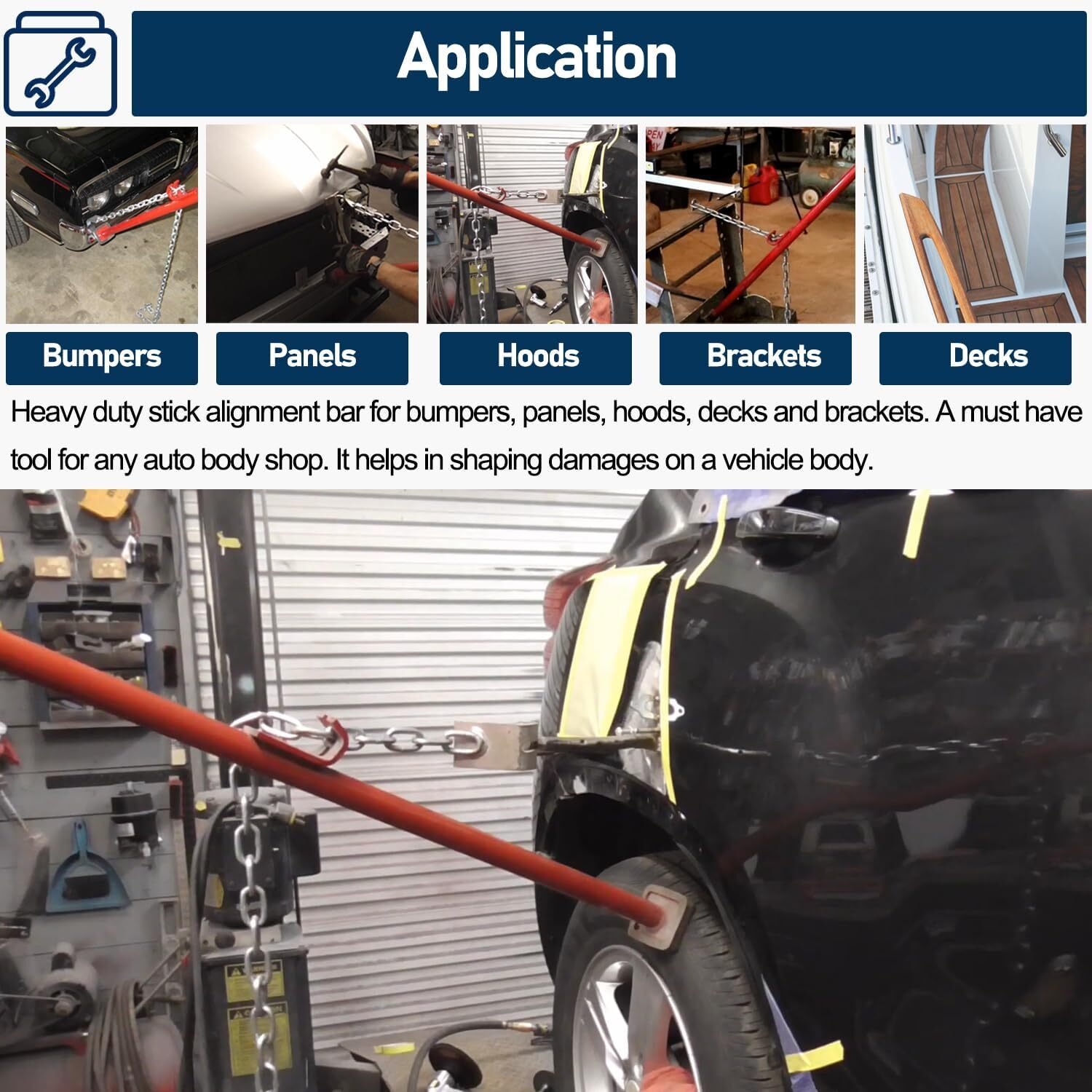 77175 PULLING STICK TOOL FOR CAR REPAIR 52″ AUTO BODY PULLER ALIGNMENT BAR