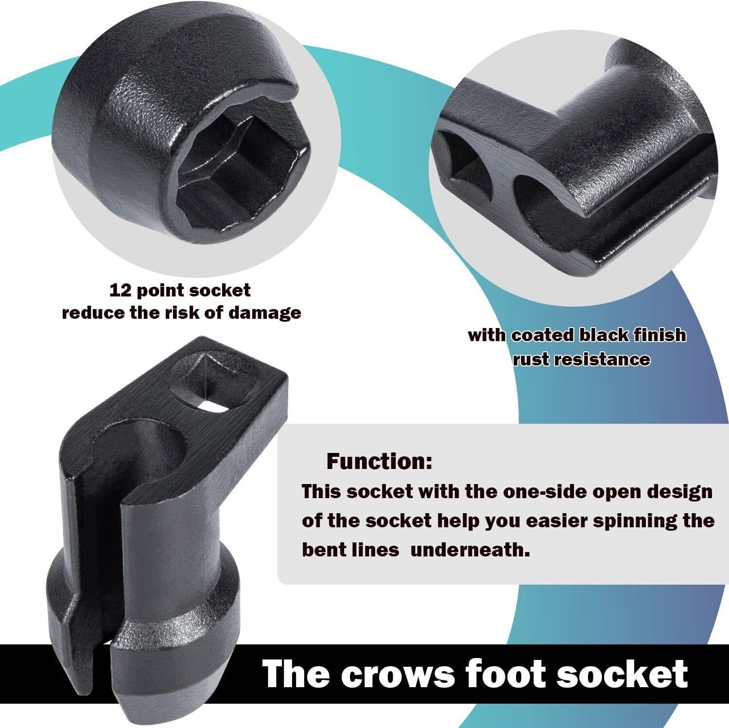17mm Fuel Injector Line Flare Nut Socket Kit For Ford Power Stroke 6.7L Diesel