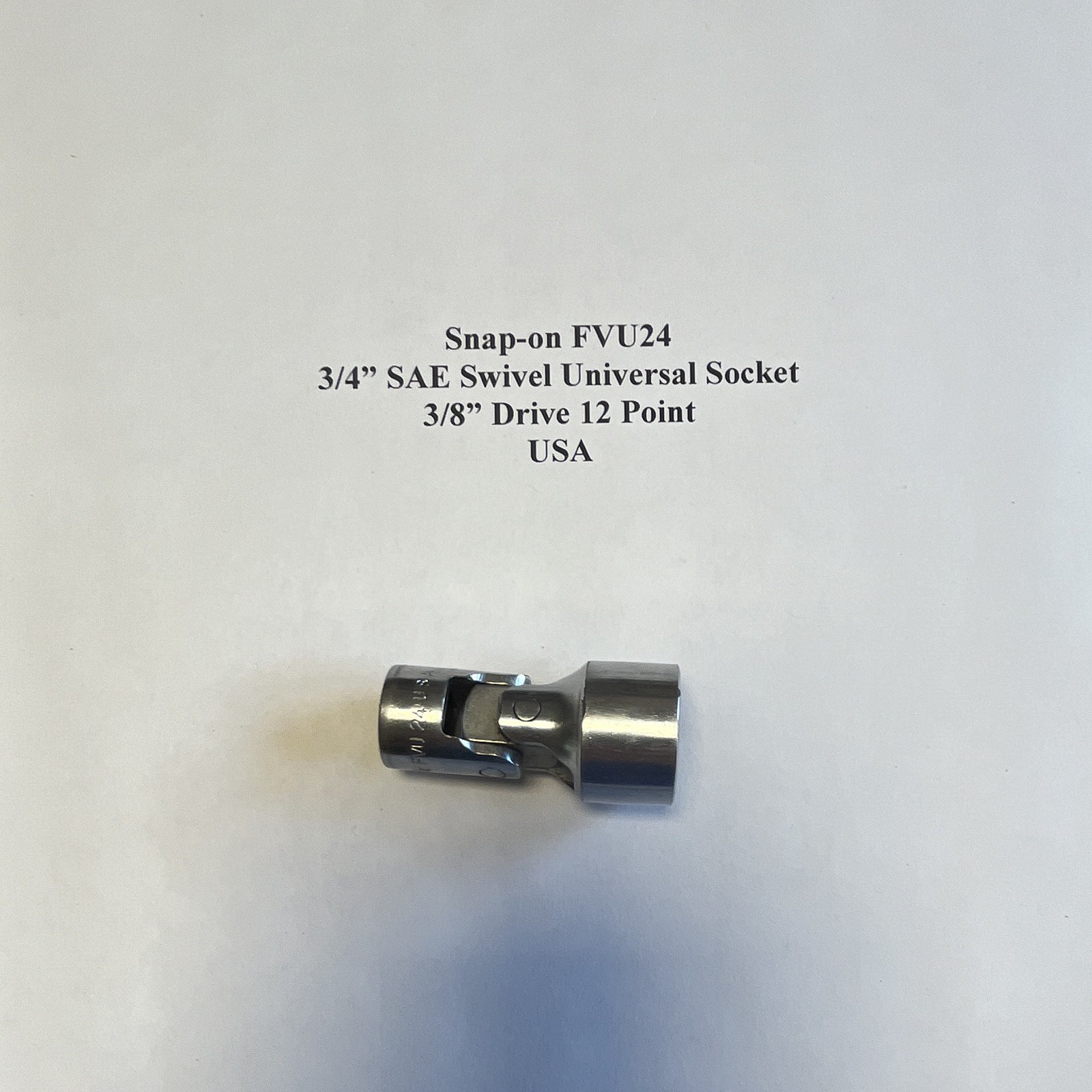 Snap-On Tool Lot FSL75 Breaker Bar + 6 Swivel Sockets & Adapter USA Made Vintage