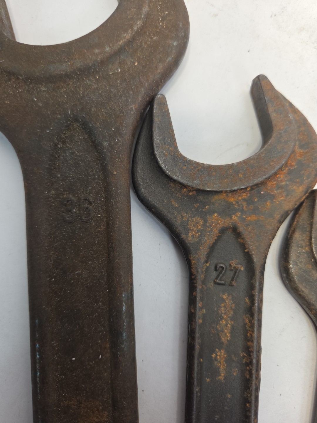 OPEN ENDED DIN894 Vintage SPANNER WRENCH Set 36,27,24,22,14,13 Used
