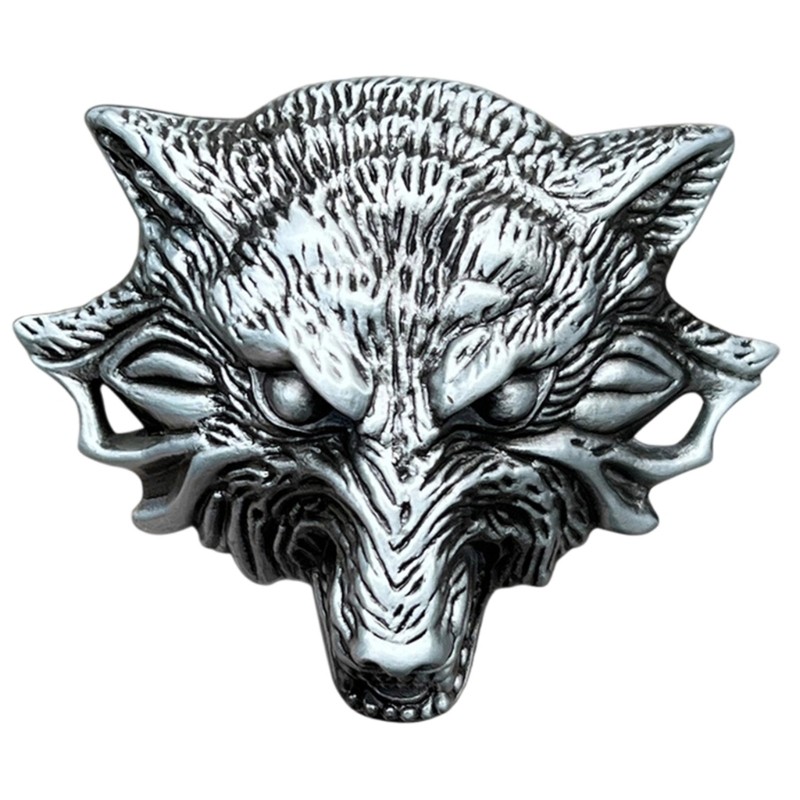 Elegant Metal Belt Buckle Wolf Head Casual Buckle For Stylish Men And Women