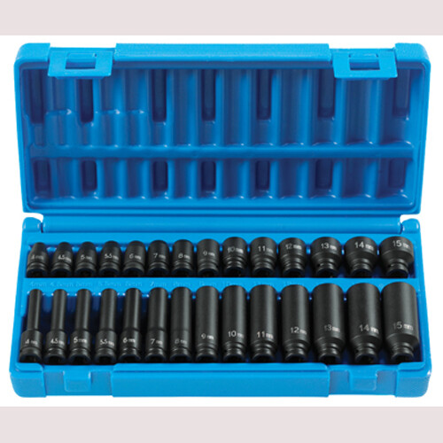 Grey Pneumatic 9728M 1/4″ Dr. 28 pc. Std. & Deep Length Metric Master Set
