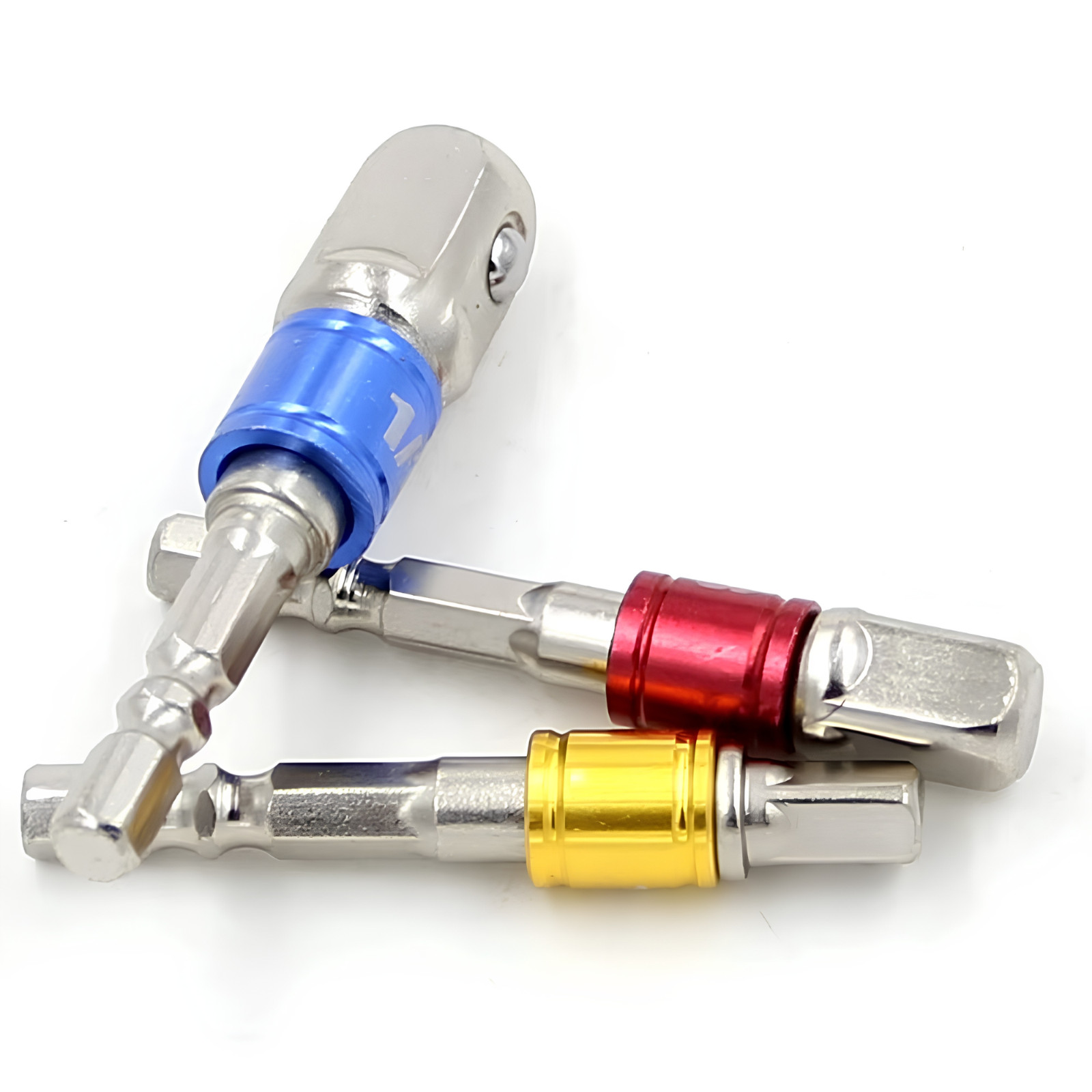 3Pcs Impact Drill Socket Adaptor Hex Drive To 1/4″ 3/8″ 1/2″ Dr Square