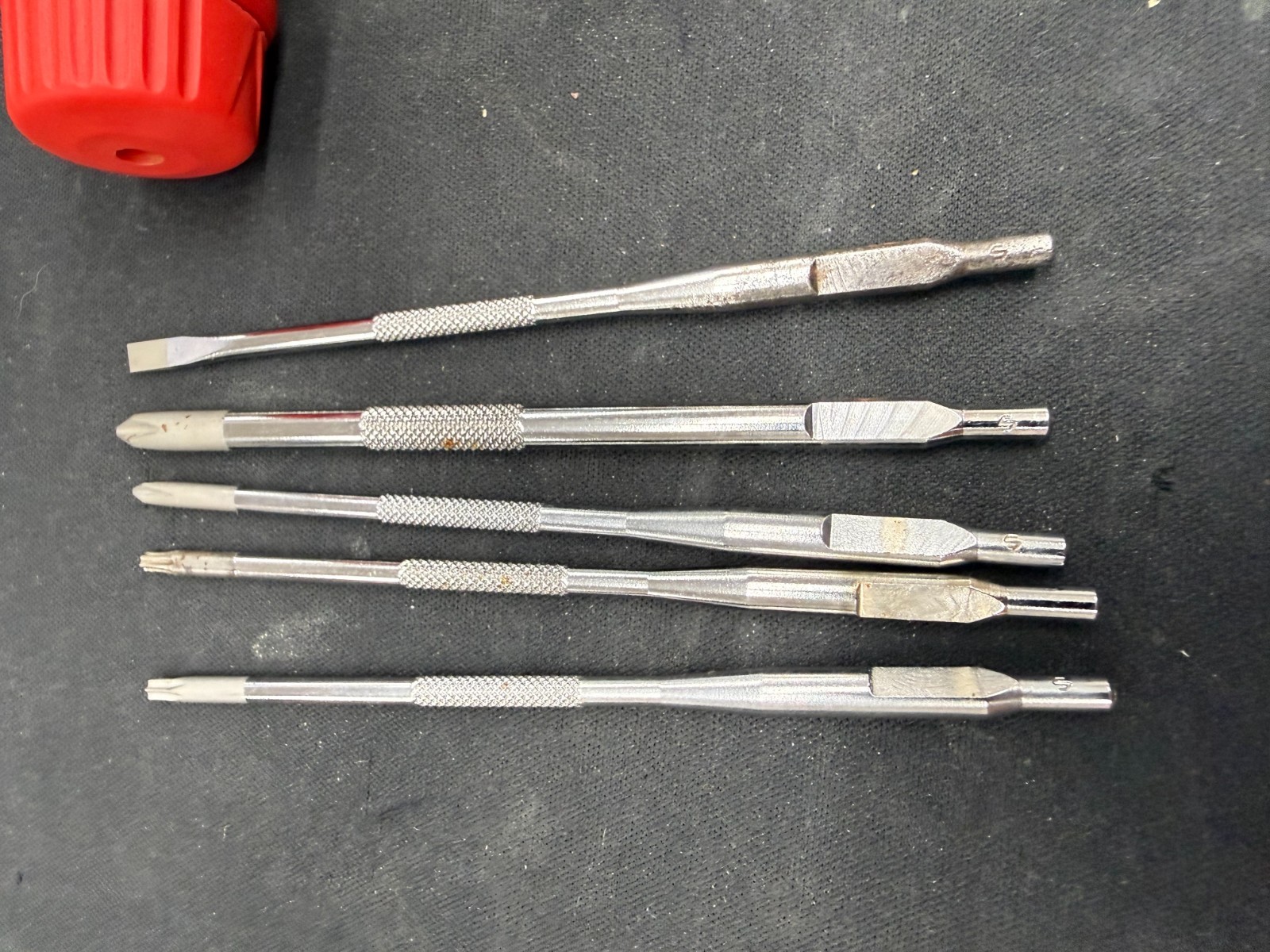 Snap on SGRMINI VERY RARE Red Mini Soft Grip Ratcheting Screwdriver Set 🔥