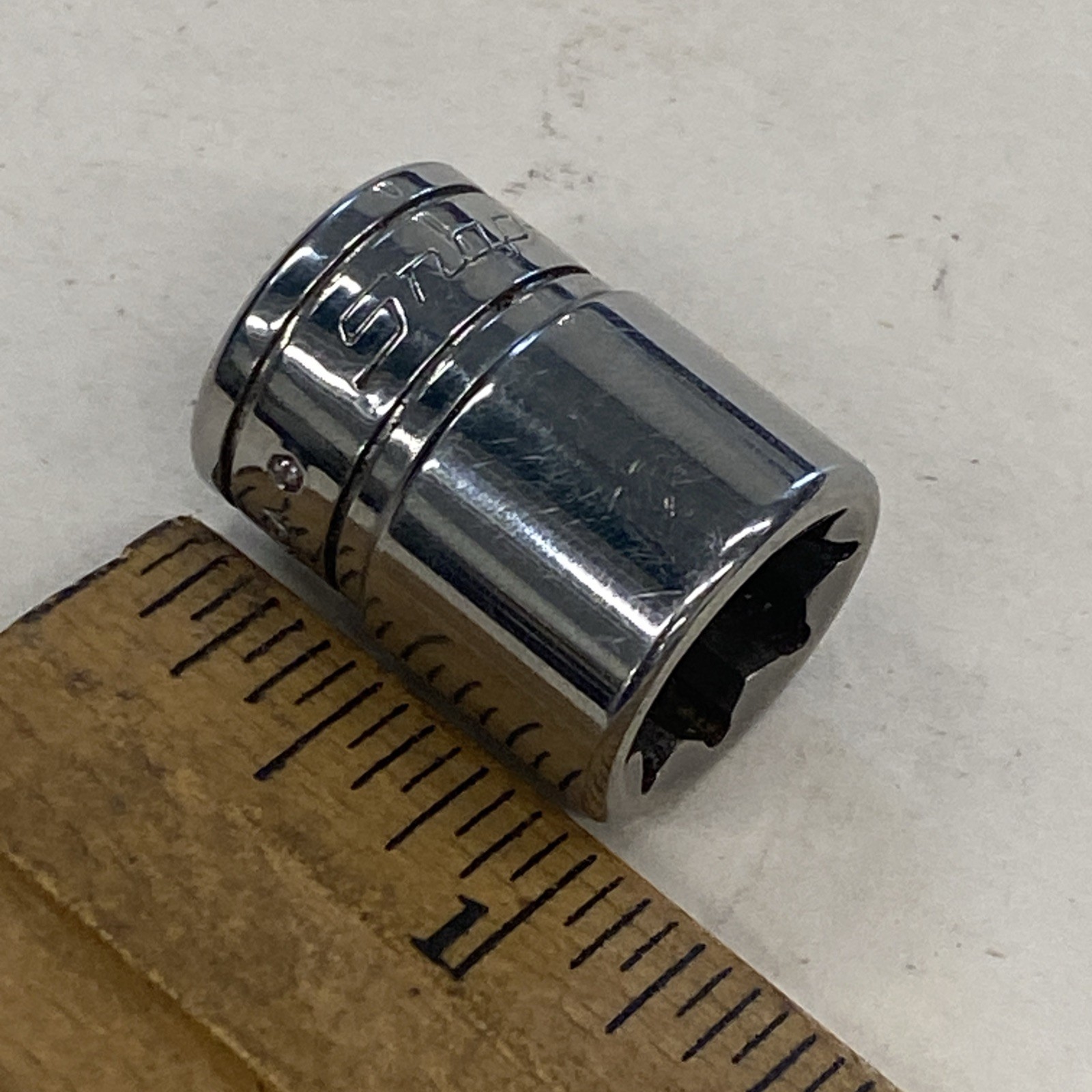 Snap On USA Tools 3/8″ Drive 7/16″ 8PT Chrome Double Square Socket F314, M0313