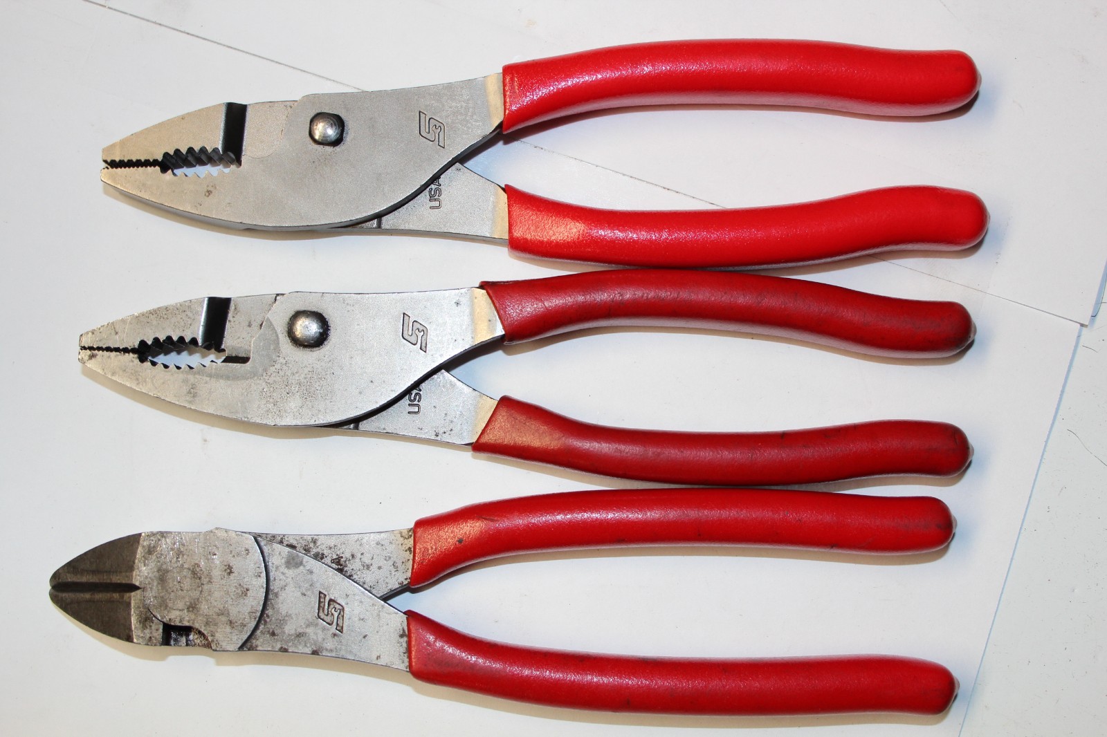 SNAP-ON TOOLS 3 pc 8″ Talon Grip™ Slip-Joint Pliers & Diagonal Cutter Set USA