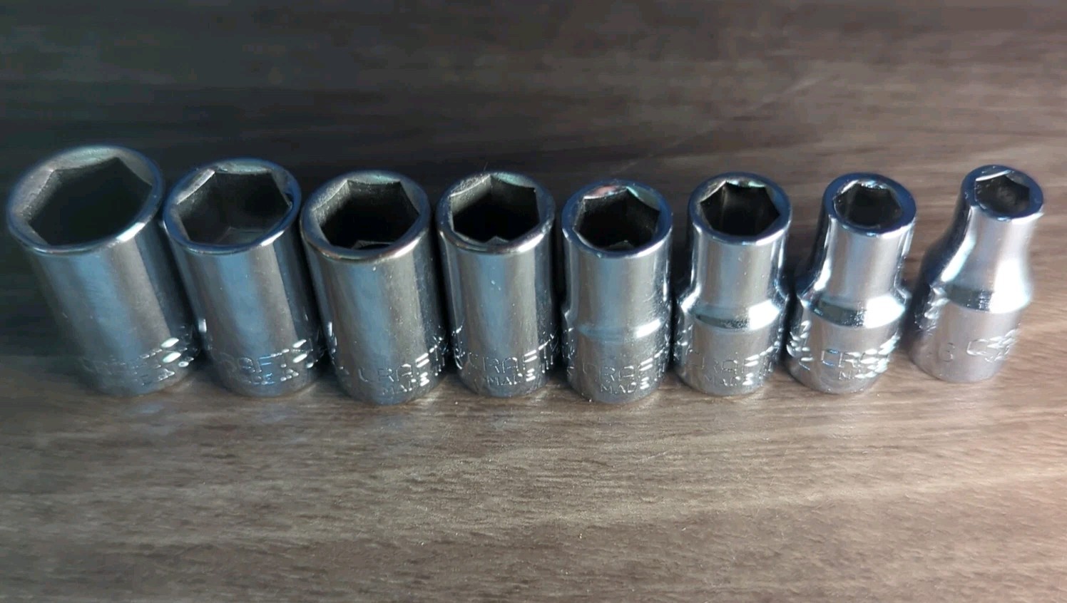 CRAFTSMAN 1/4″ Drive SAE SOCKET G Series 8 Piece Made in USA Set 6pt 3/16-7/16
