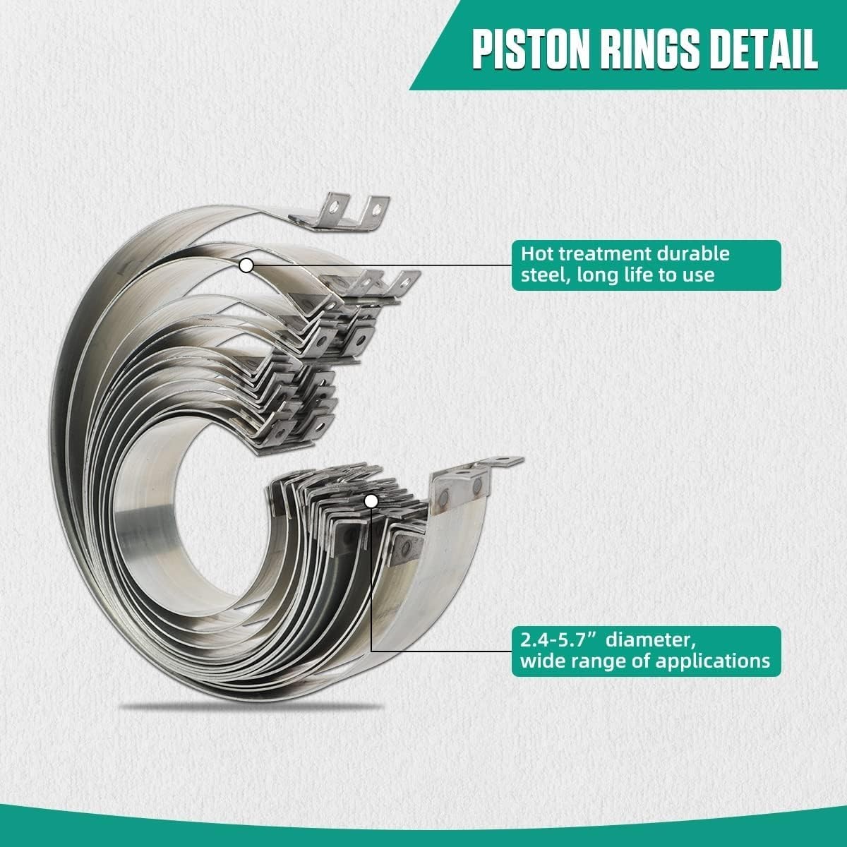 Piston Ring Compressor Tool Set for Cylinder Installation with 14 Rings Included