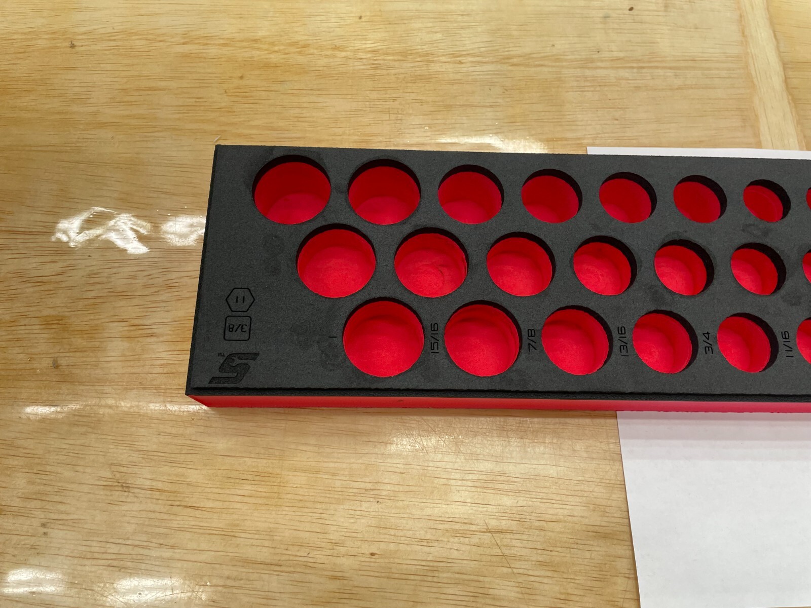 Snap-on Tools RED FOAM ORGANIZER for 39pc 3/8″ Drive SAE Socket Set FMS004BR