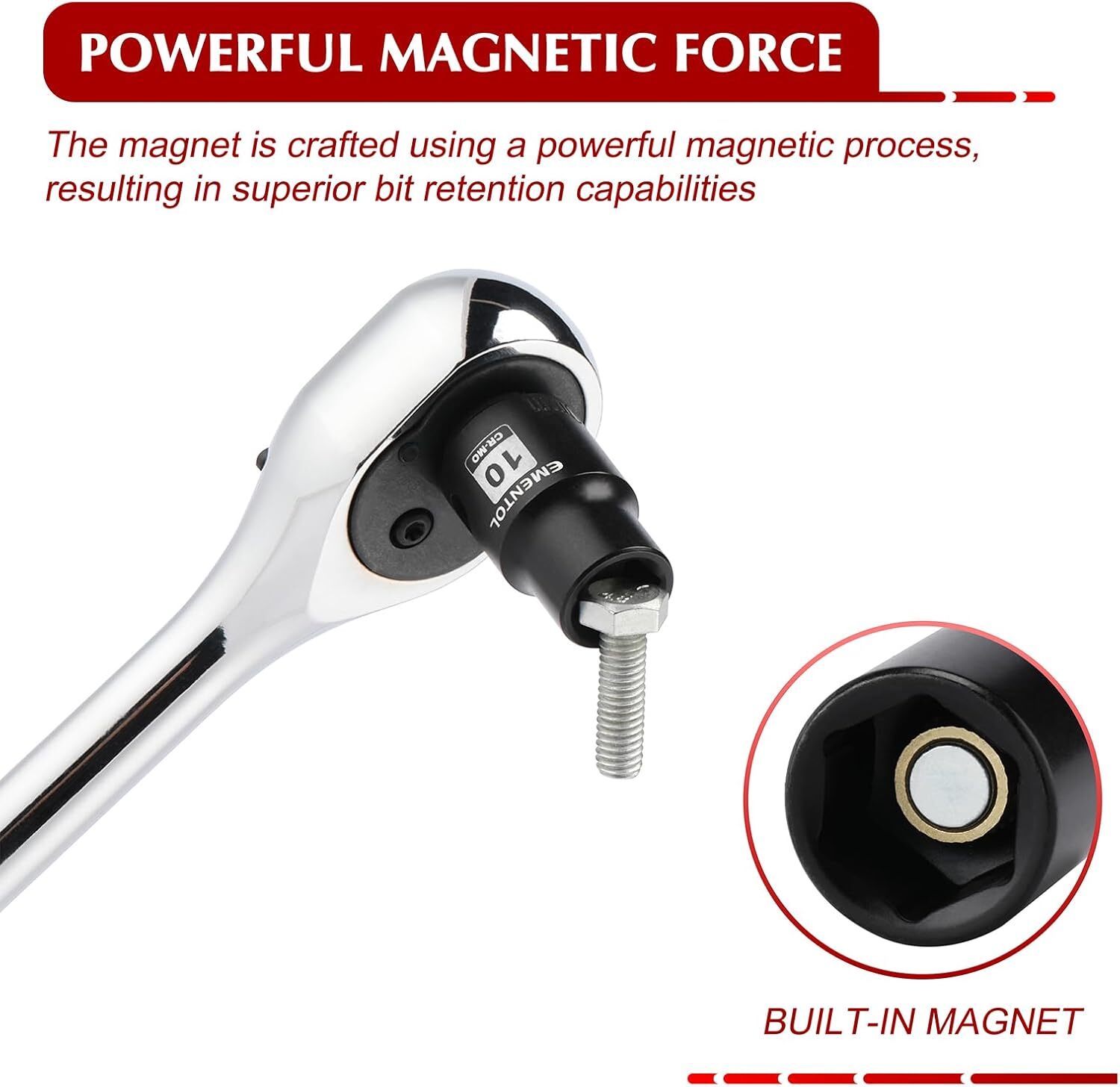 19PCS 1/4 » Drive Magnetic Impact Socket Set 4-15mm 6 Point Shallow Cr-Mo