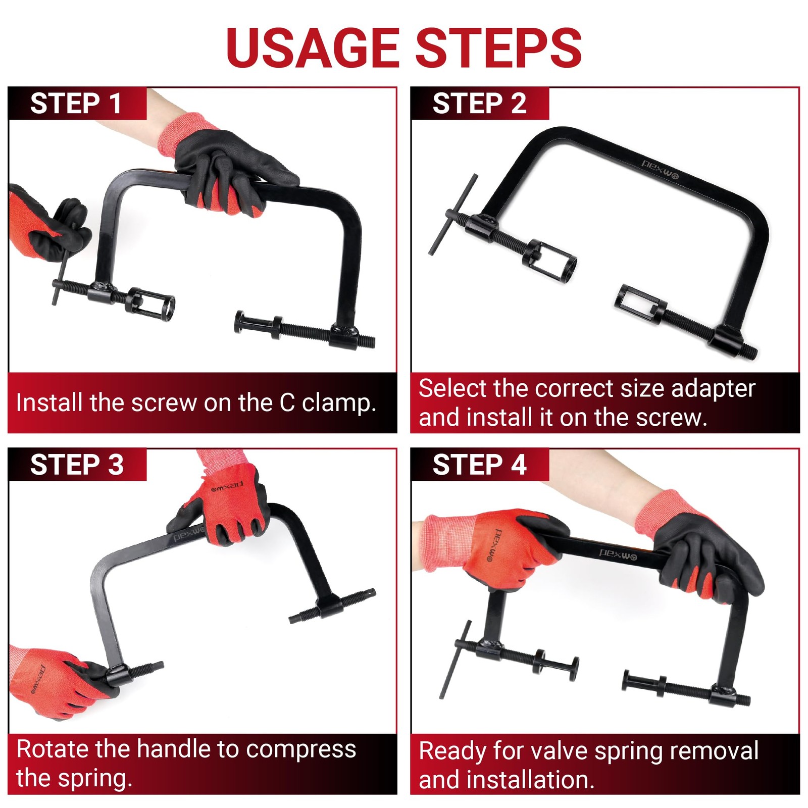 Valve Spring Compressor Tool Kit 10pc Removal & 2pc Lappers Small Engine Cylinde
