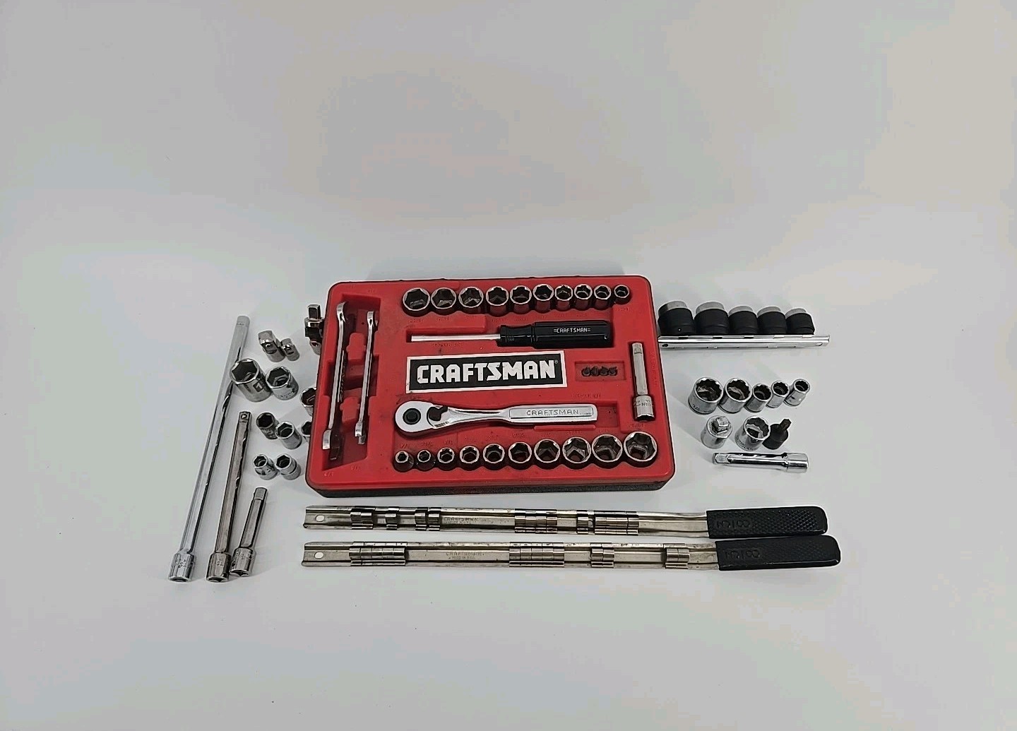 Lot of 50 Craftsman Tools Sockets Extenders Adapters & More +9 Other Brands READ