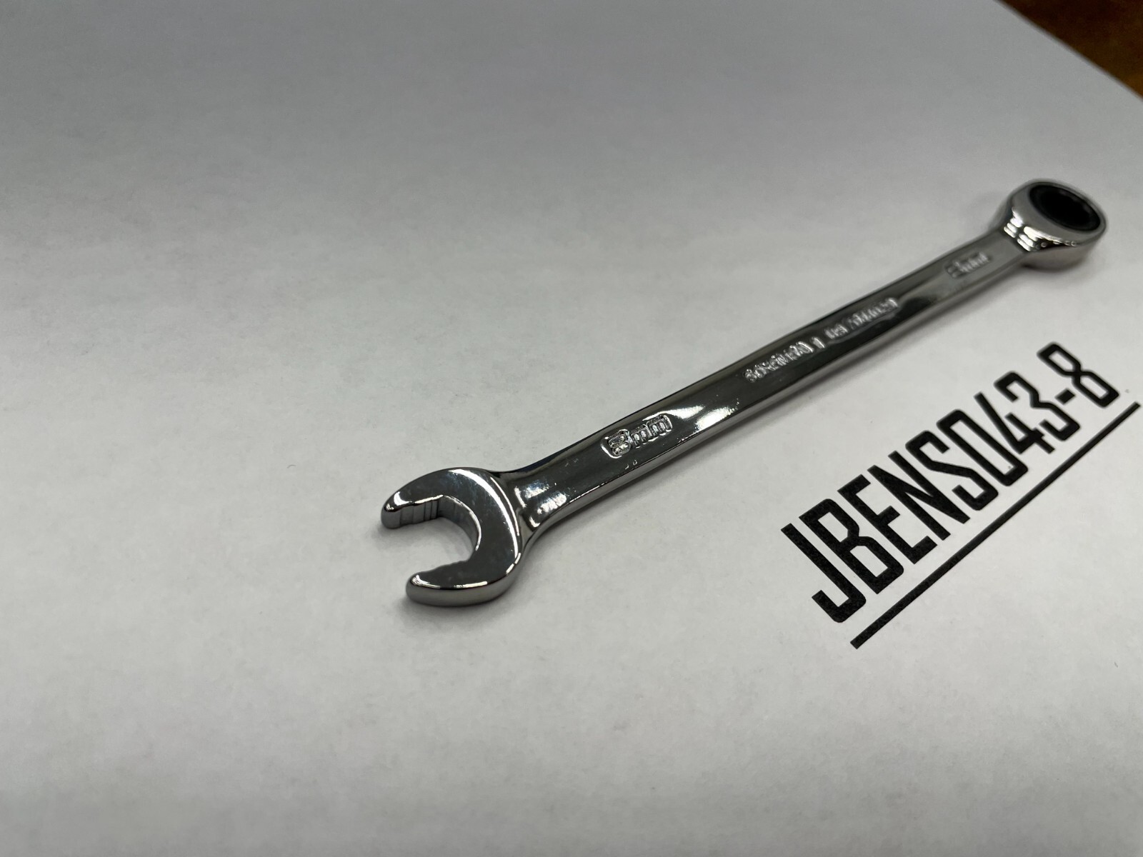 Snap-on Tools NEW 8mm Metric 0° Non-Reversing Ratcheting Combo Wrench SOXRM8A