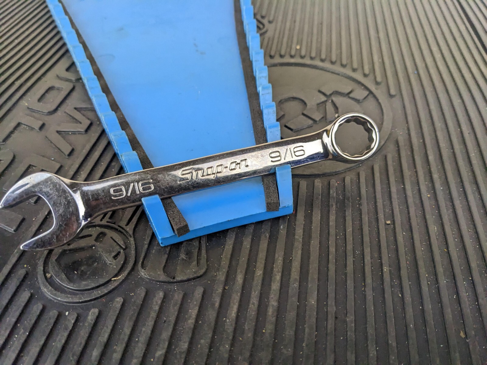 #bh749 Snap On Tools NEW 9/16″ SAE 12PT Short Chrome Combo Wrench OEX180B