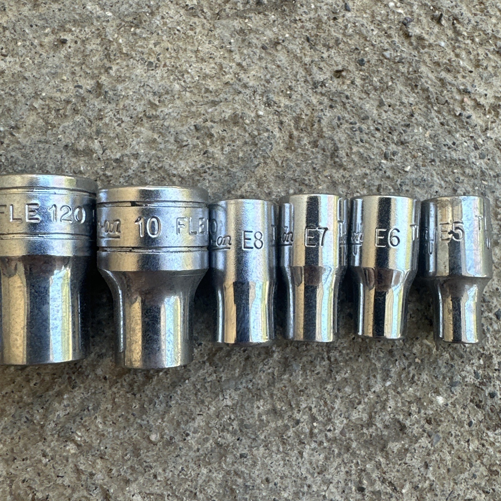 SNAP ON FLE160 8-Piece Combination Drive TORX® Shallow Socket Set (E5–E16) USA