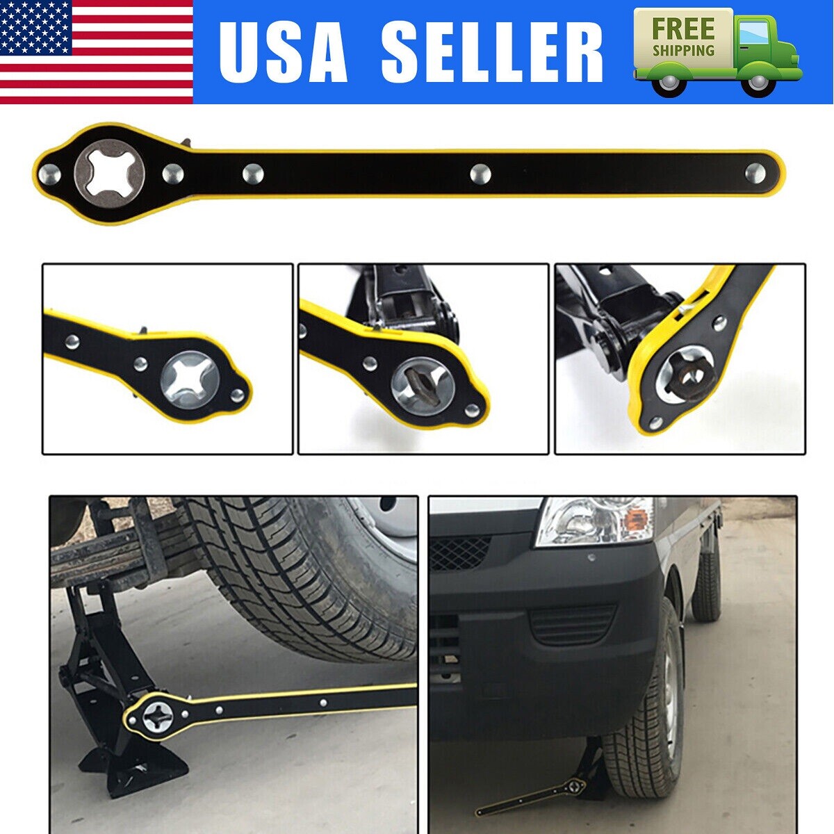 Car Scissor Jack Ratchet Wrench Tire Wheel Lug Handle Labor-saving Repair Tool