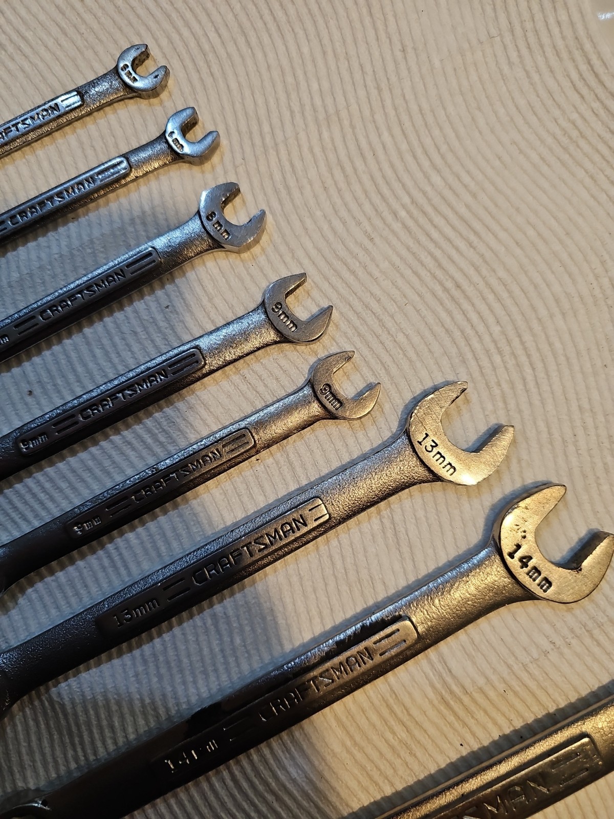 Vintage Craftsman USA -VV- Metric Wrench Lot 6mm 8mm 9mm 13mm 14mm 20mm 9-Pc