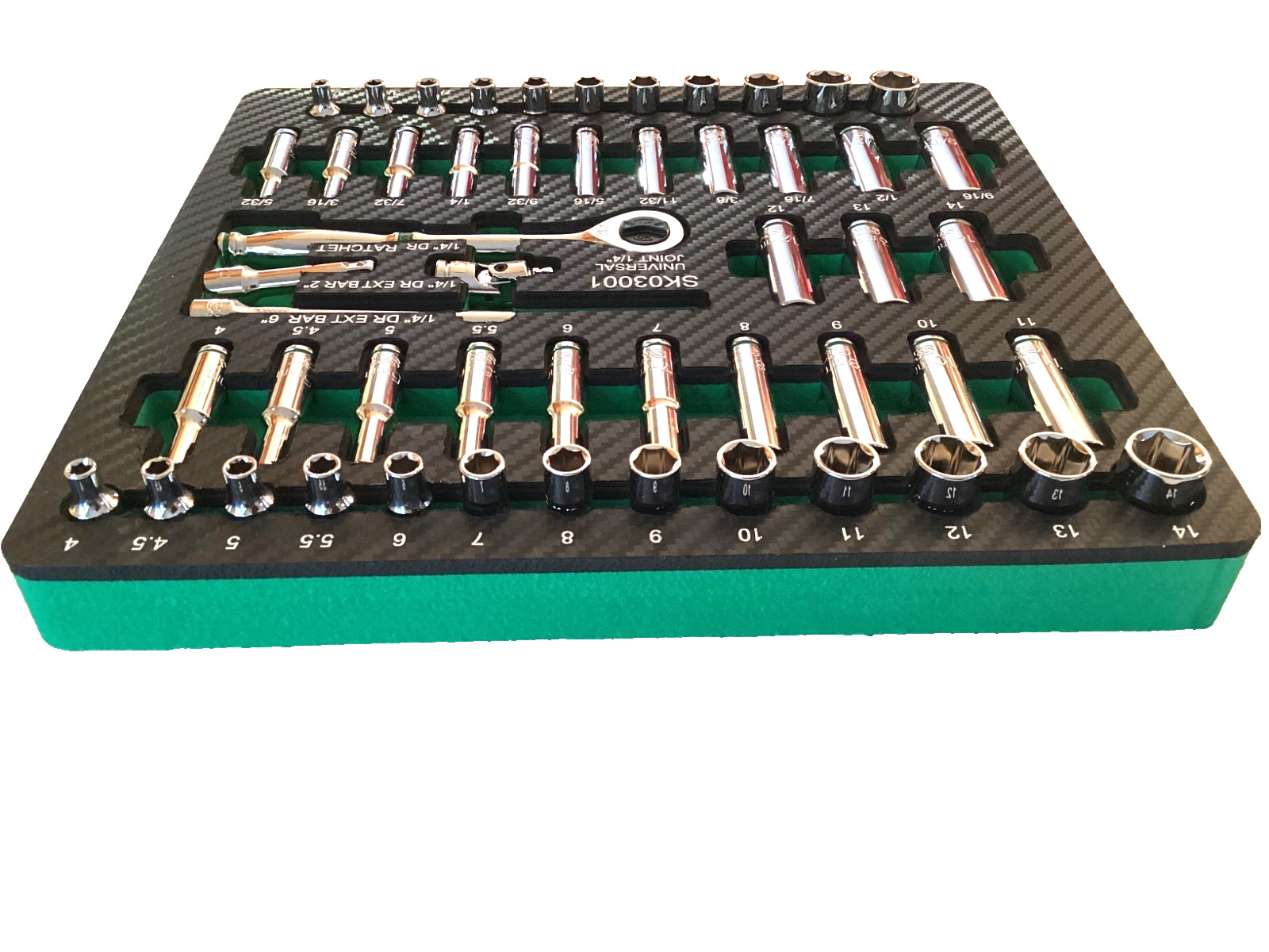 SK Tools NEW 1/4″ Drive 52 Piece Shallow And Deep SAE Metric Socket Set SK03001