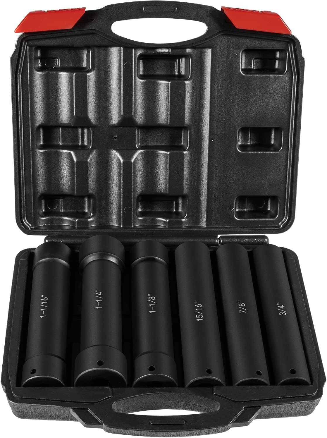 6-Piece 1/2″ Drive Extended Length Impact Socket Set – Heavy-Duty Performance
