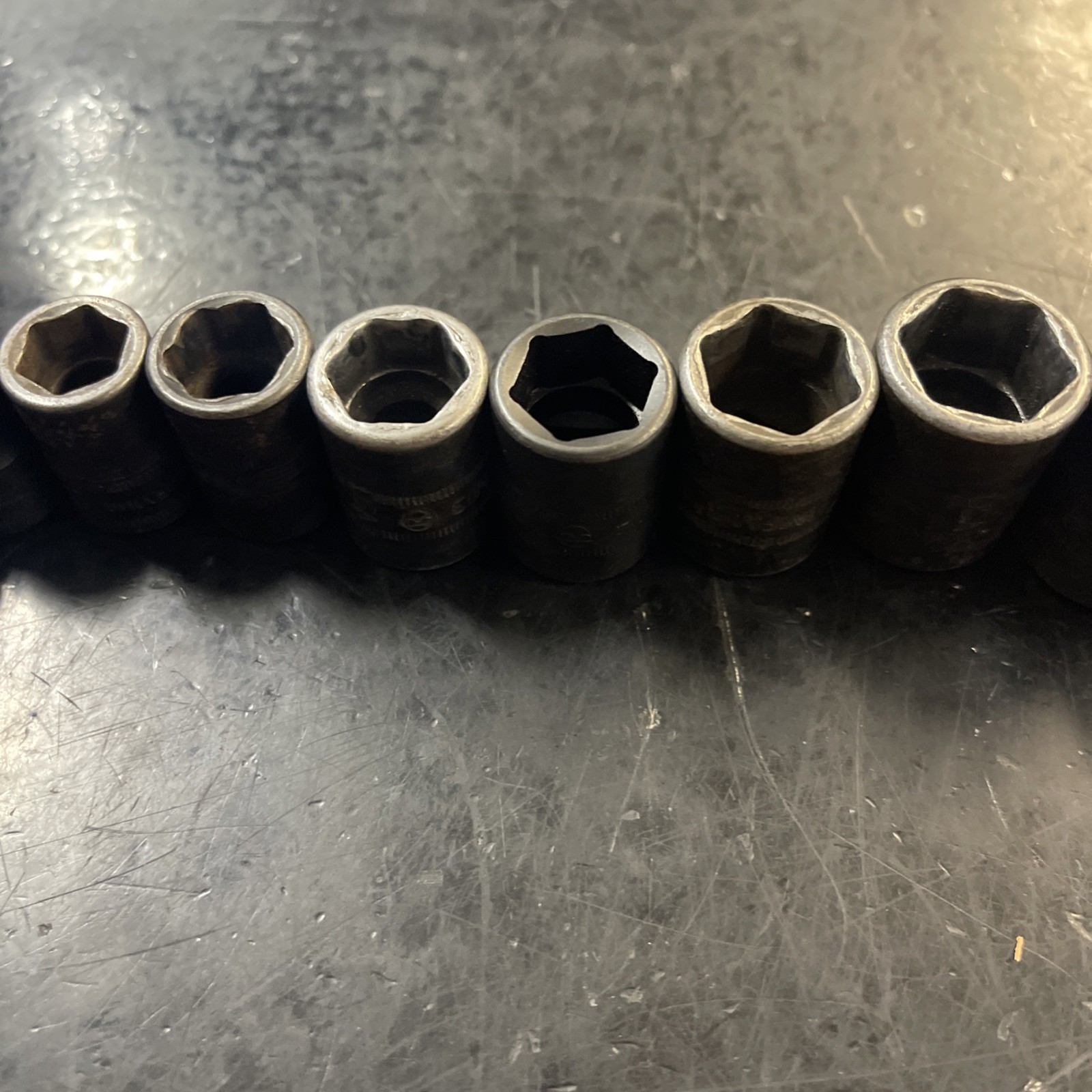 Snap-On 13 Pcs 3/8″ Dr 6pt Deep Impact Sockets 8-19mm + 24mm Missing 18 & 20