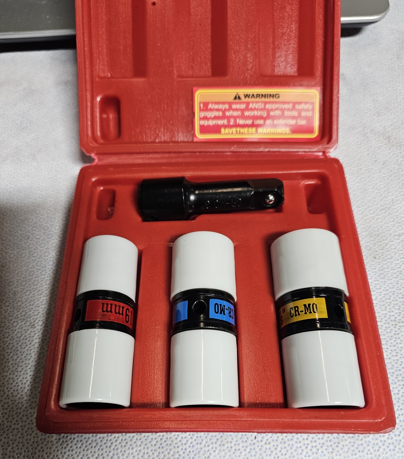 Impact Socket Set 1/2″ FLIP 4 Pcs. #93149 19mm,13/16,7/8 CR-MO, 3″ Adapter Tool