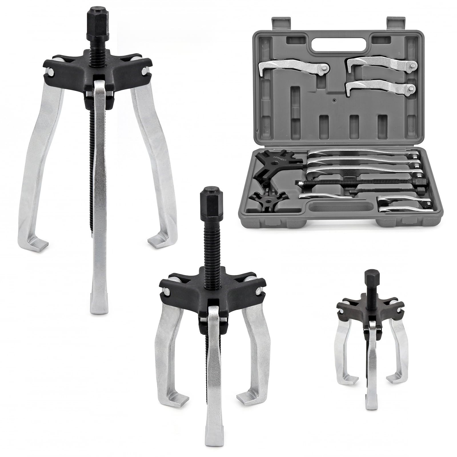Heavy Duty Gear Puller Set – 2T, 5T & Wide-Spread – Reversible Jaw Bearing Tool