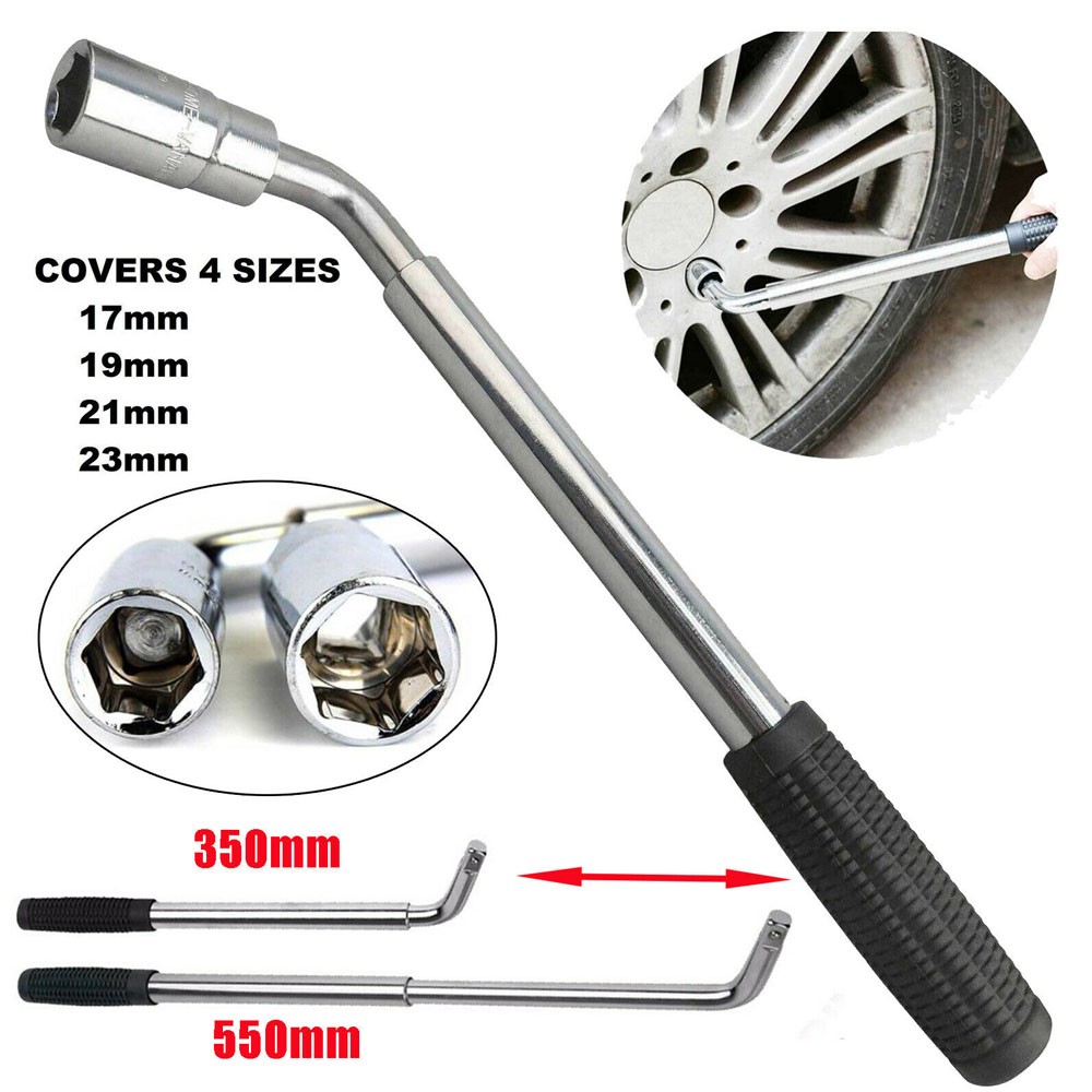 Wheel Lug Wrench Standard Sockets Telescoping Extendable Car Tire Nut Tool 4size