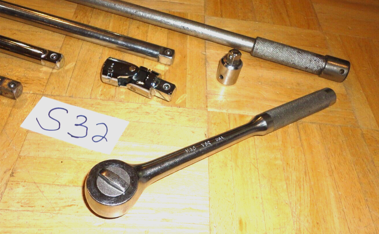 MAC TOOLS 8 PIECE 1/2 DRIVE 5 EXTENSIONS RATCHET BREAKER BAR & UNIVERSAL
