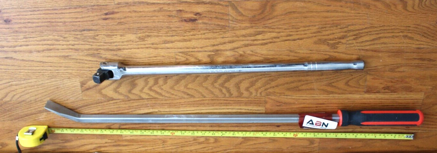 ABN 36” Heavy Duty Pry Bar Crowbar Breaker Tool & Cr-V Steel 24.5″ Drive Breaker