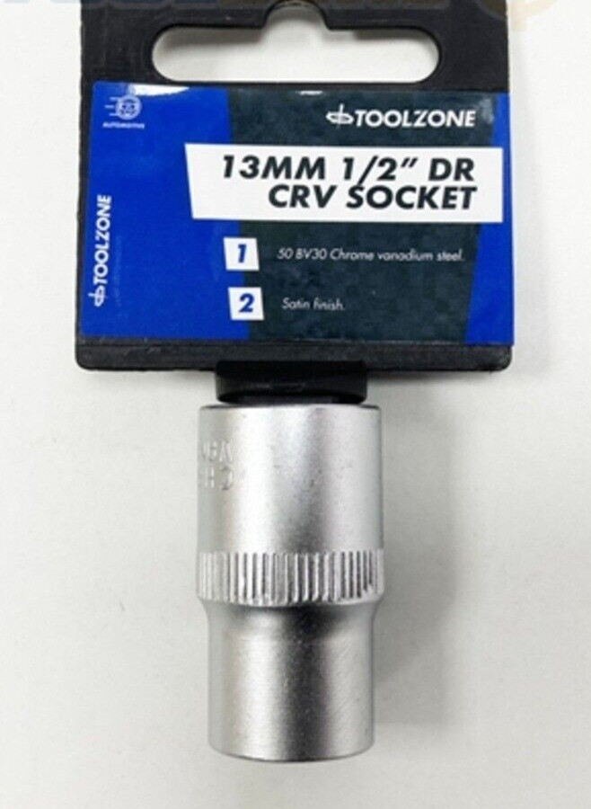 13mm Socket 1/2″ Drive 6pt Chrome Vanadium Steel