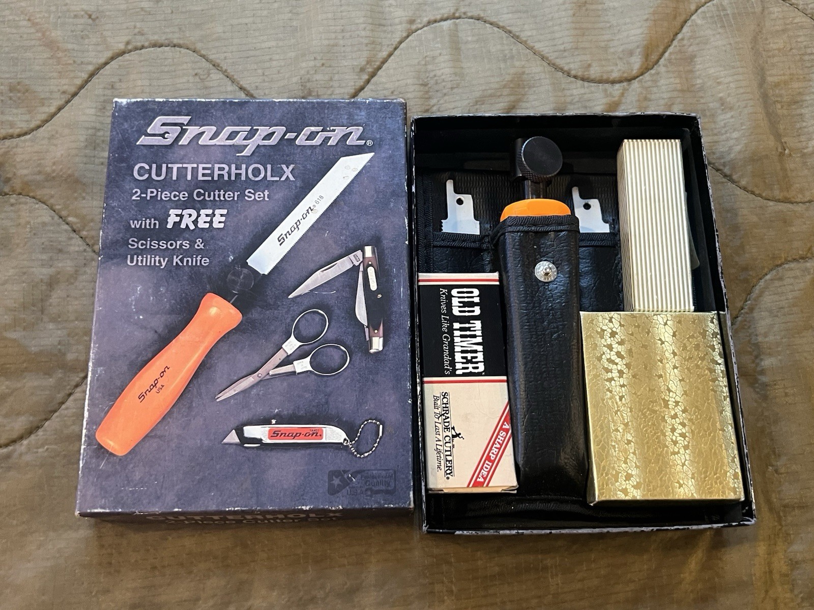Vintage Snap-on HS50 Hand saw Set – old logo Orange – Schrade Old Timer 340 T