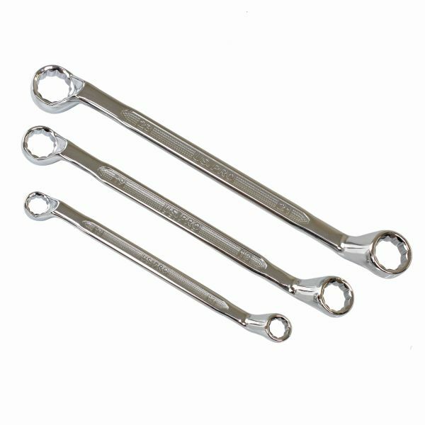 10pc OFFSET RING SPANNER SET US PRO TOOLS 6 – 27mm Non Slip Swan Neck 3527