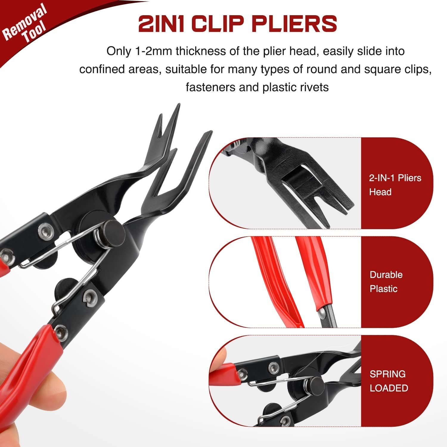 Nilight 3PCS Clip Pliers Set & Fastener Remover Auto Trim Removal Tool Kit