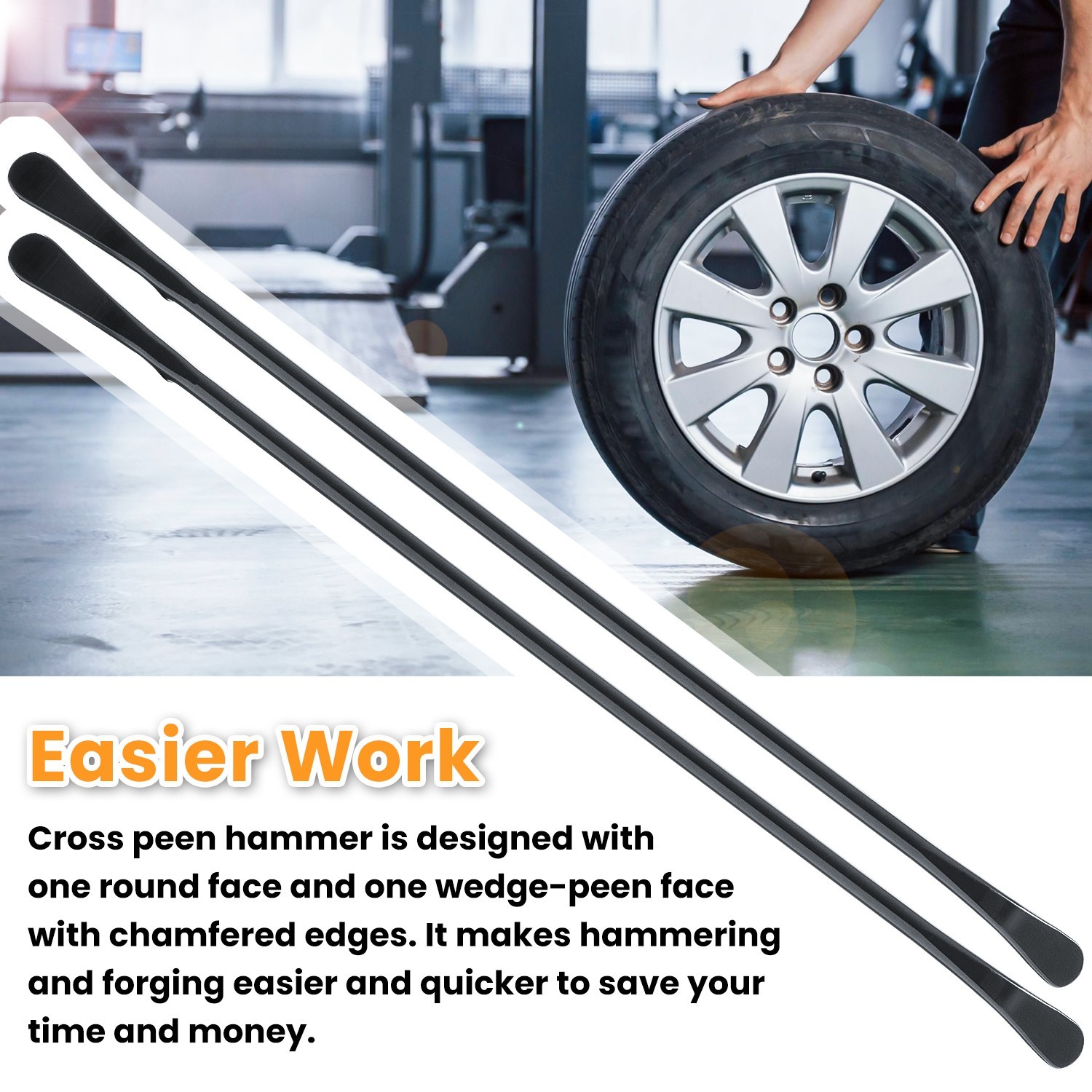 34645 Tire Mount and Demount Iron Tubeless Tire Removal Tool 37 in Black 2-Pack