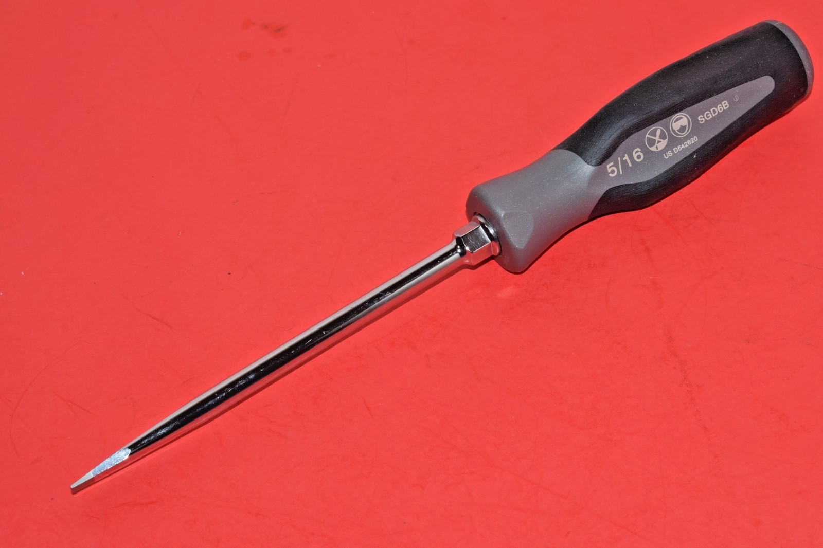 NEW Snap-On Standard 5/16″ Instinct Soft Grip 10″ Long Dark Titanium Screwdriver