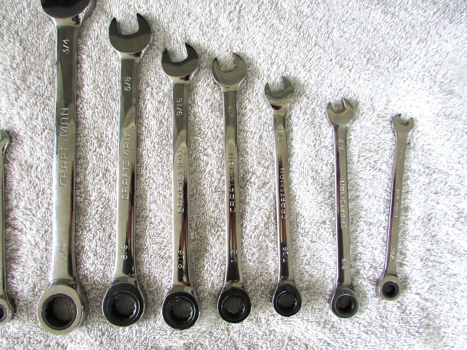 Craftsman 14 pc Wrench Set ~7 A-AE SAE~ 7 A-AF Metric Polished Chrome Ratcheting