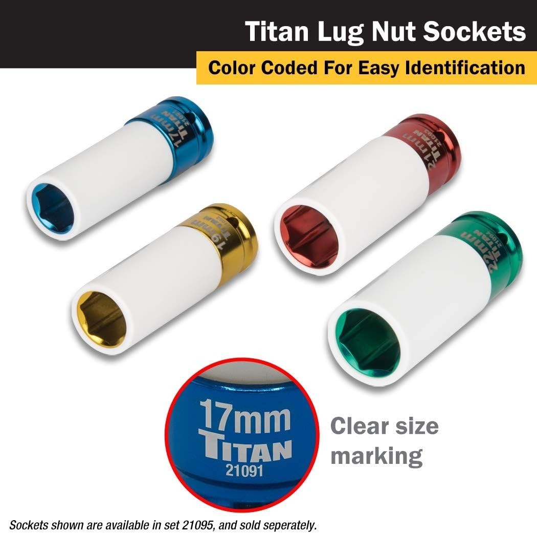 4-Piece 1/2-Inch Drive Non-Marring Impact Lug Nut Socket Set – Chrome-Moly Steel