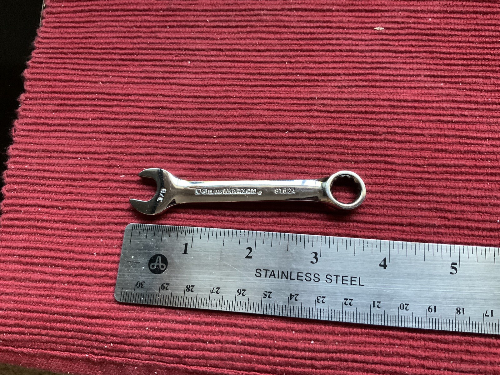 Gearwrench 81624 3/8” 12 Point SAE Stubby Full Polish Combination Wrenches