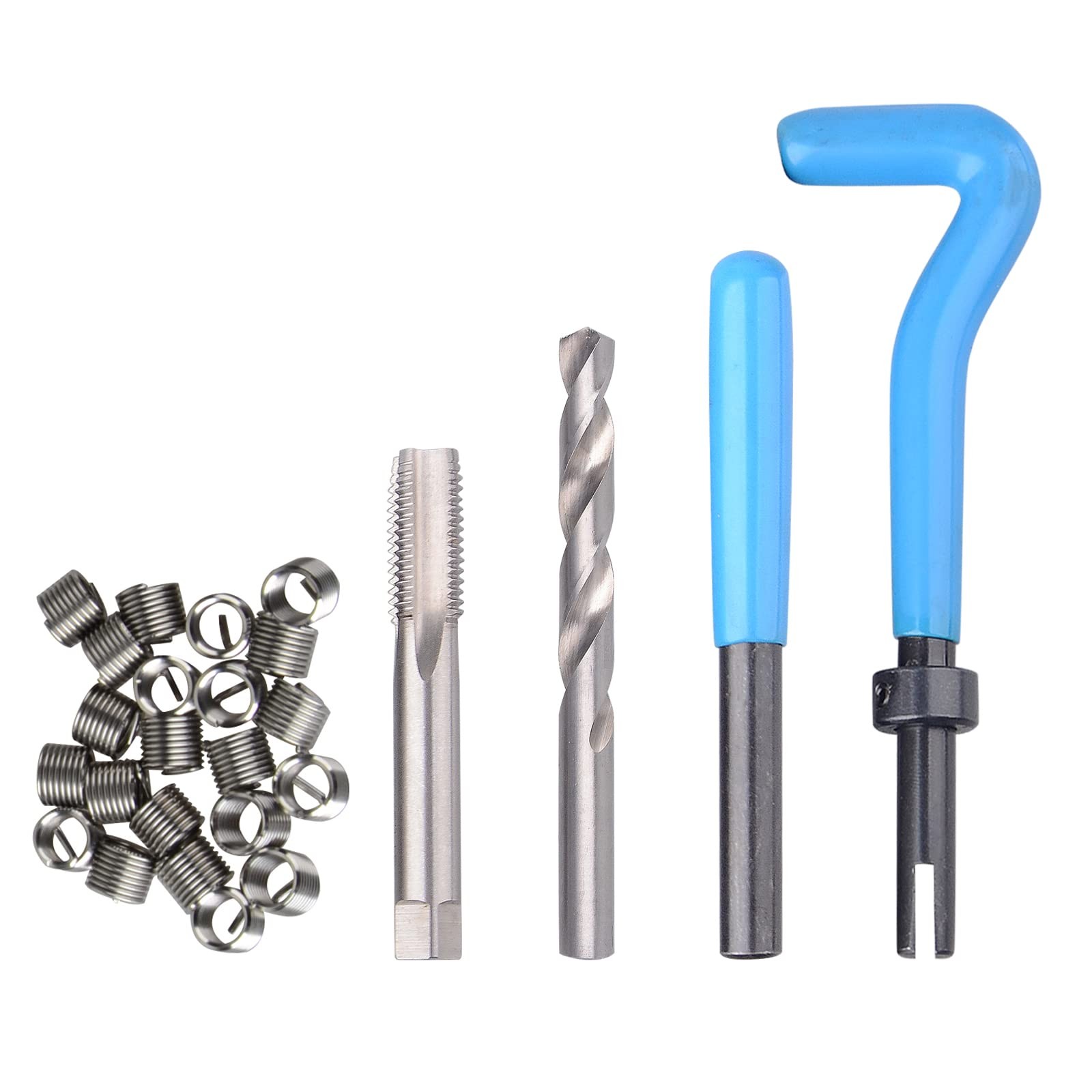 131PC SAE Thread Repair Kit, HSS Drill Helicoil Kit Standard, 1/4″ 5/16″ 3/8″ 7/