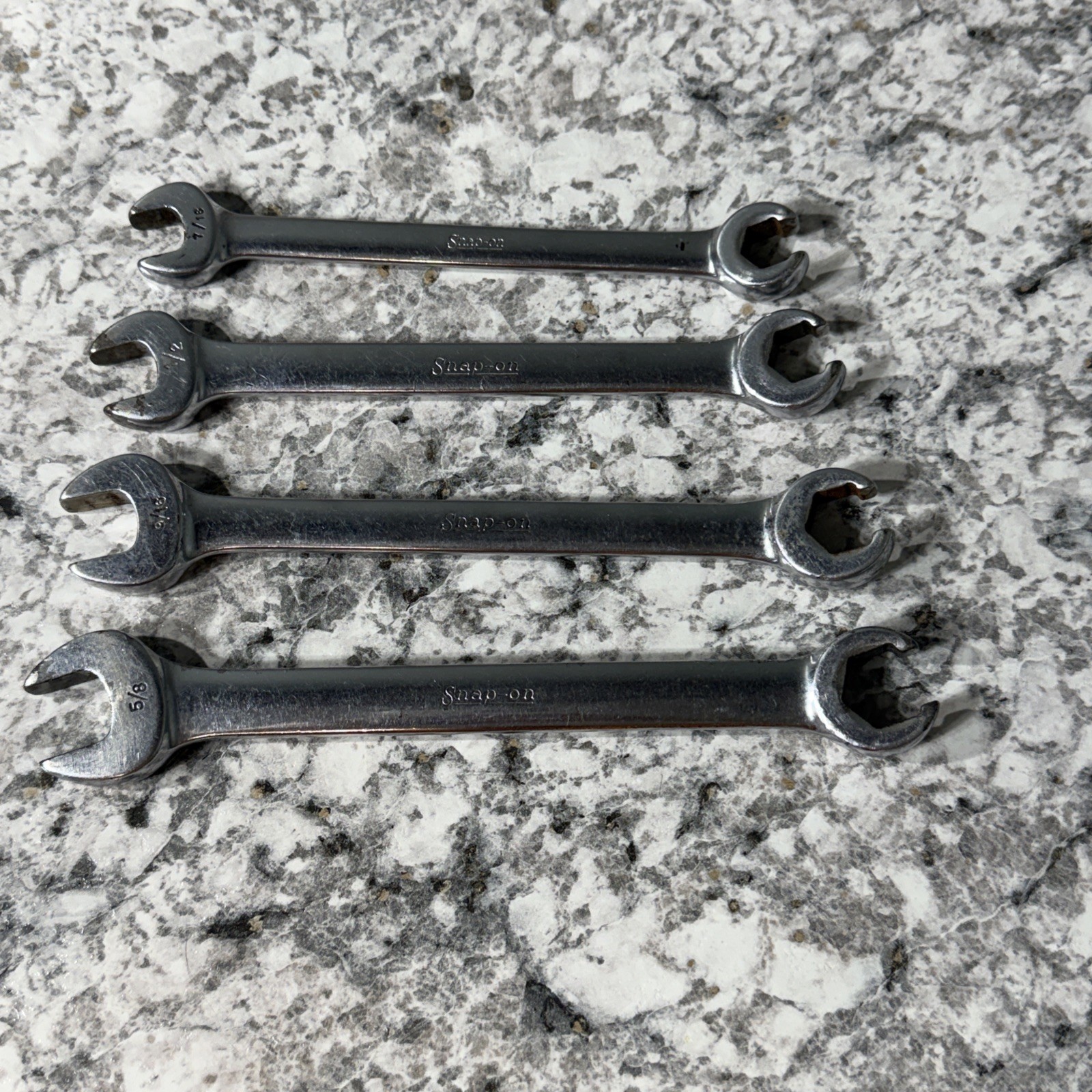 Snap On RXS14-RXS20 7/16″-5/8″ SAE 4 Piece Flare/Open End Comb.
