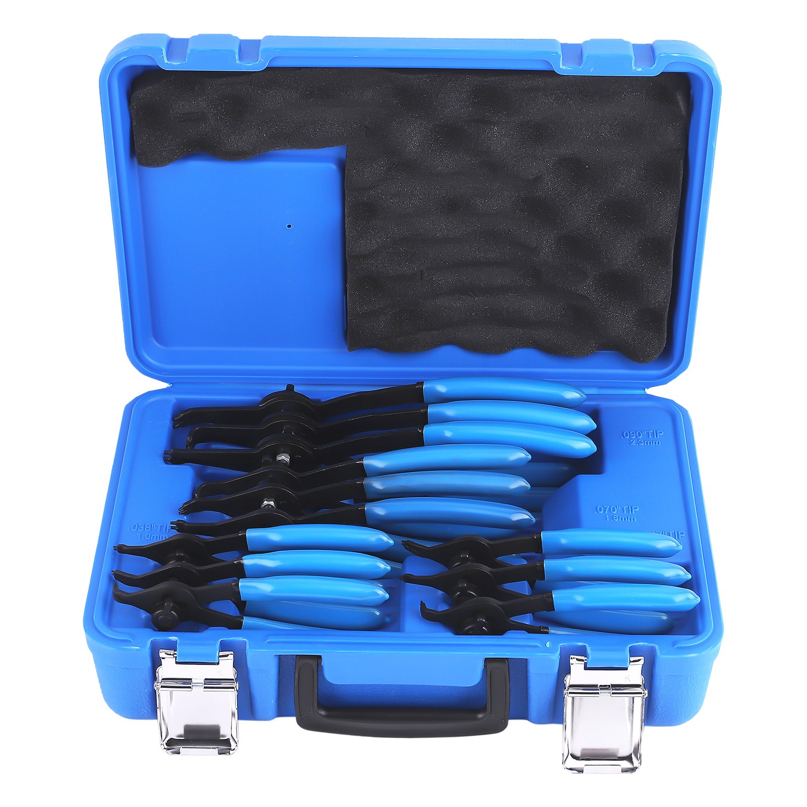 12pcs Kit Retaining Snap Ring Pliers Set Heavy Duty Fixed Tip 9inch Tip Pliers