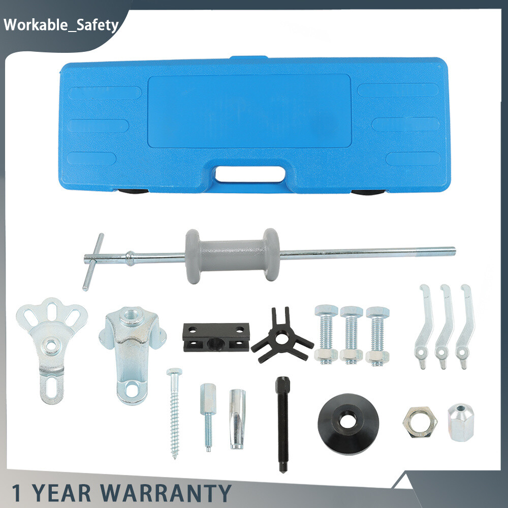 17 Slide Hammer Dent Puller Tool Kit Wrench Adapter Axle Bearing Hub Auto Kits