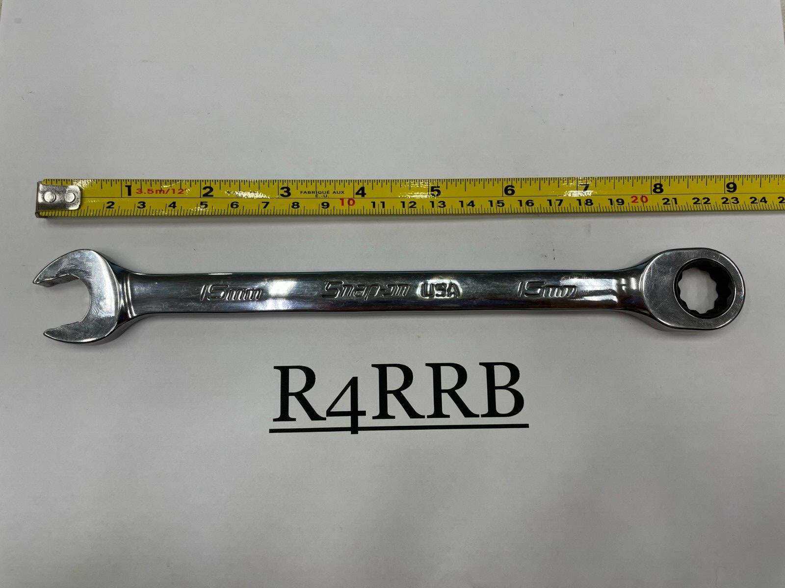 Snap-on Tools NEW 15mm Metric 0° Non-Reversing Ratcheting Combo Wrench SOXRM15