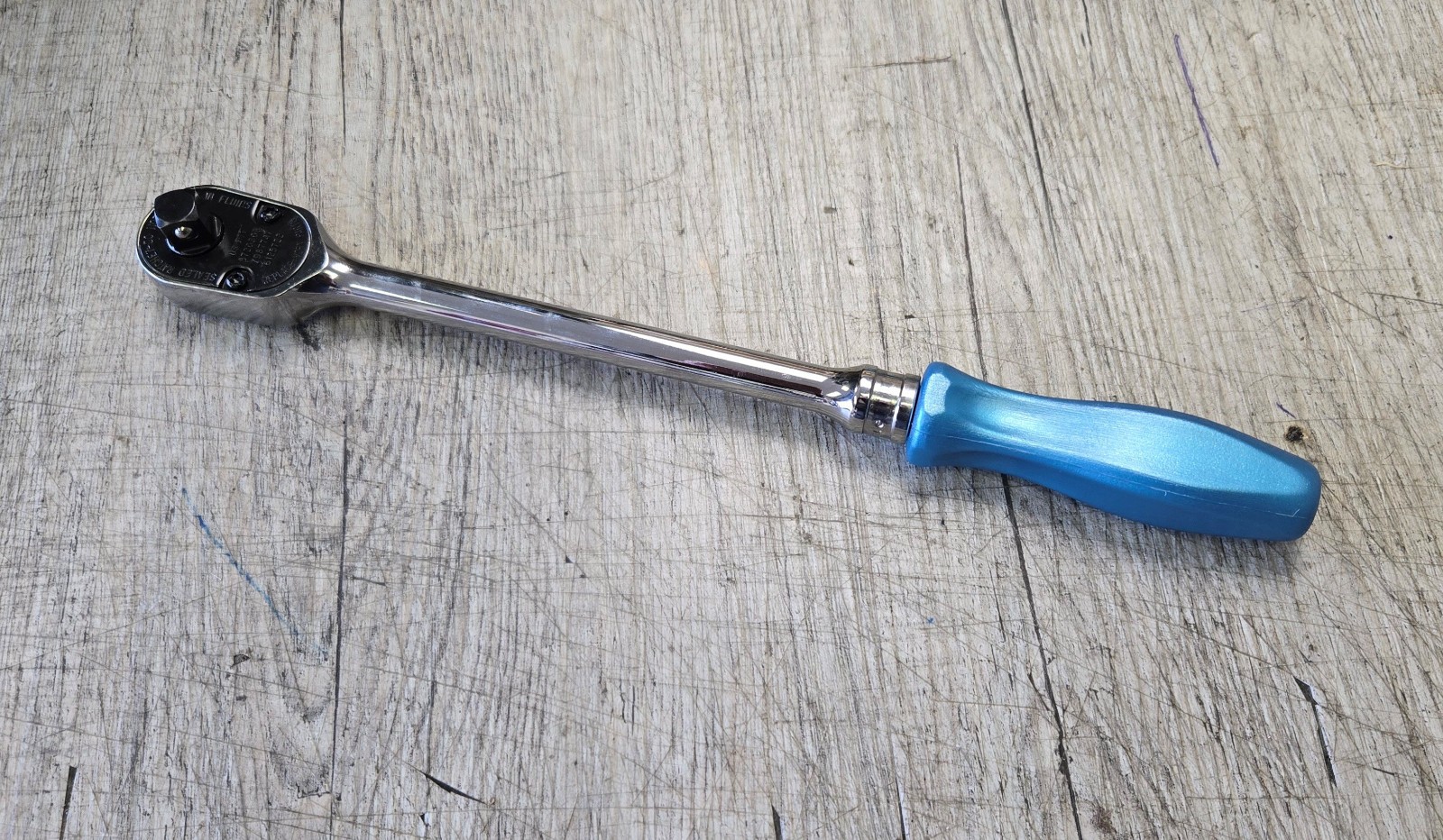 Snap-on Tools USA NEW 3/8″ Drive BLUE PEARL Long Hard Handle Ratchet FHLD80PB