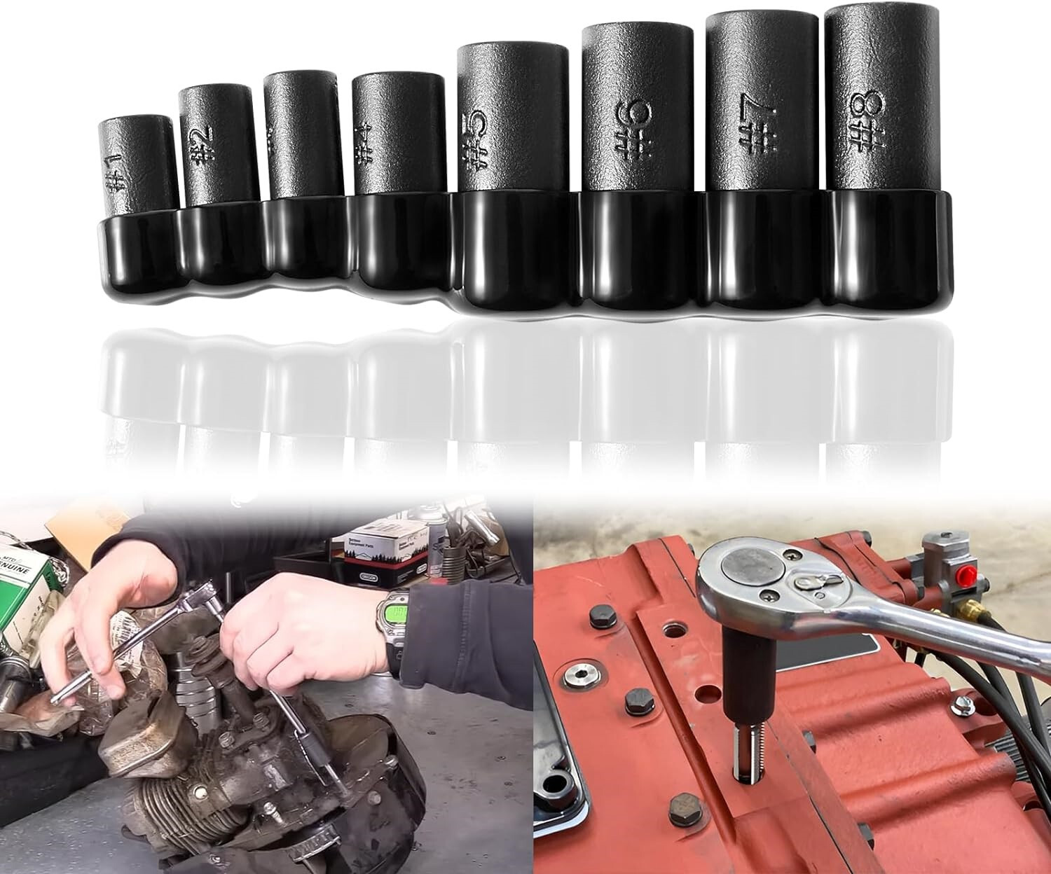 70500 Tap Socket Wrench Set for 1/4″ 3/8″ Drive Fit MCTI Thru 1/2″ 1/8″ NPT Taps