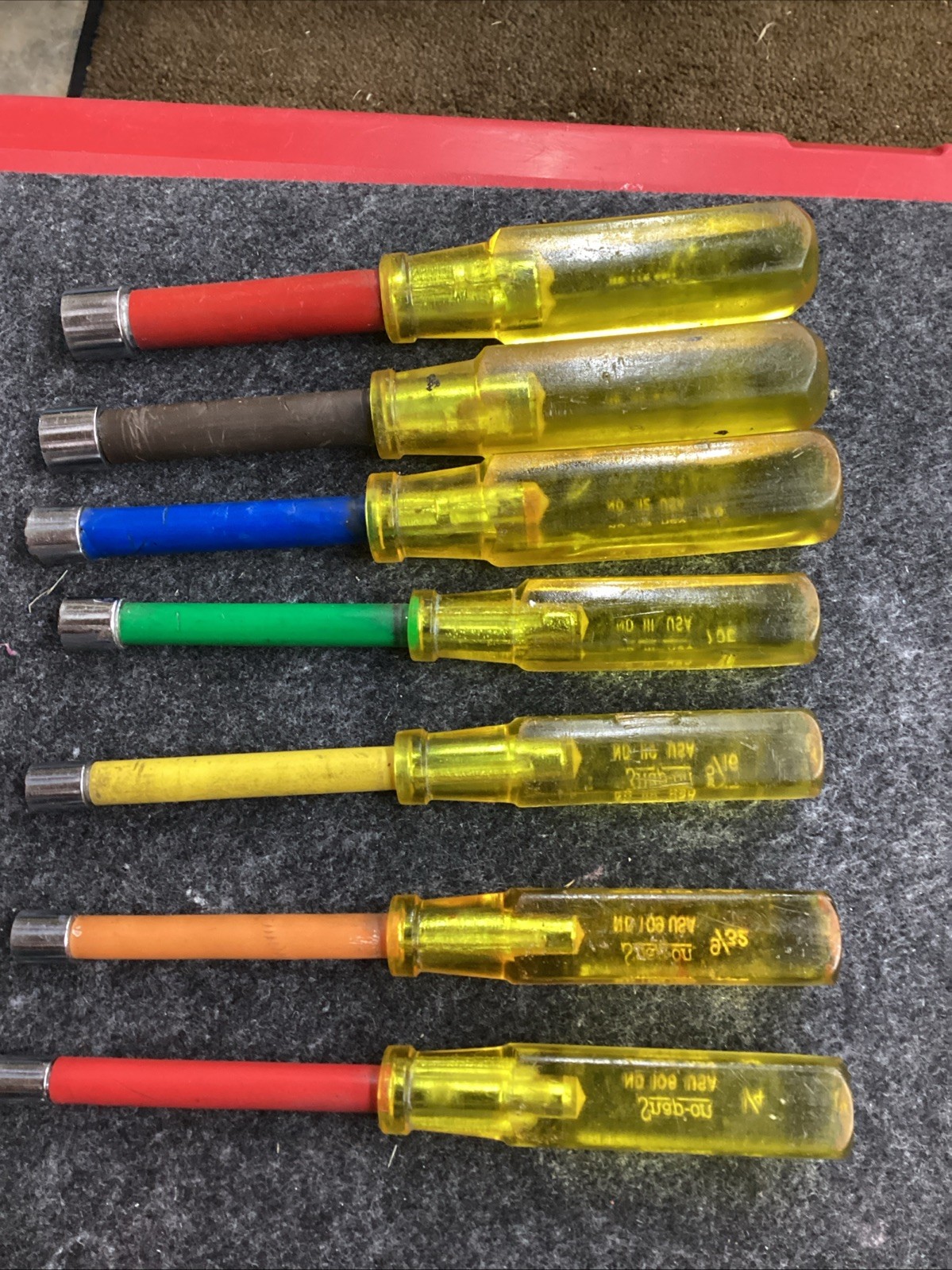 Snap-On ND-1070K Nutdriver Set Vintage Underlined Logo 1/4” – 1/2” 7 Pieces