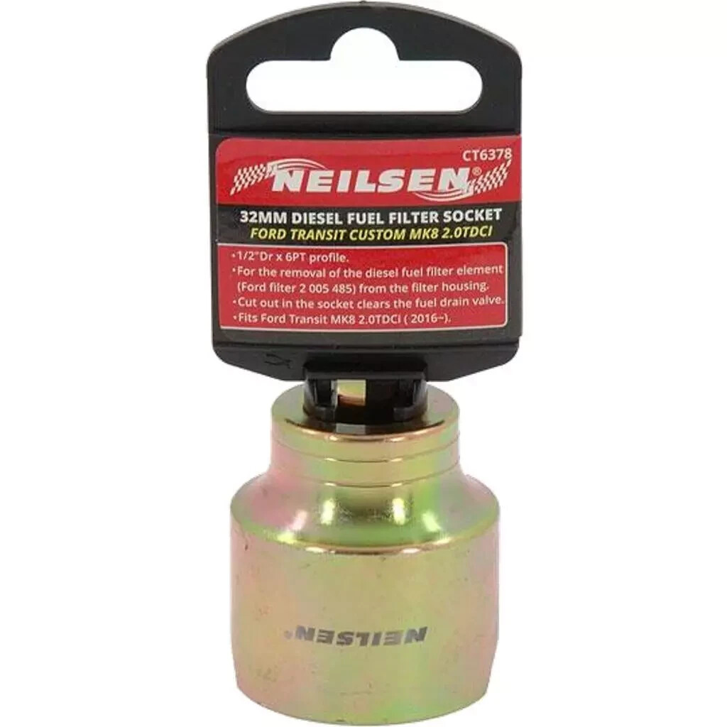 Neilsen Diesel Fuel Filter Metric Single Socket Ford Transit Custom Mk8 32mm