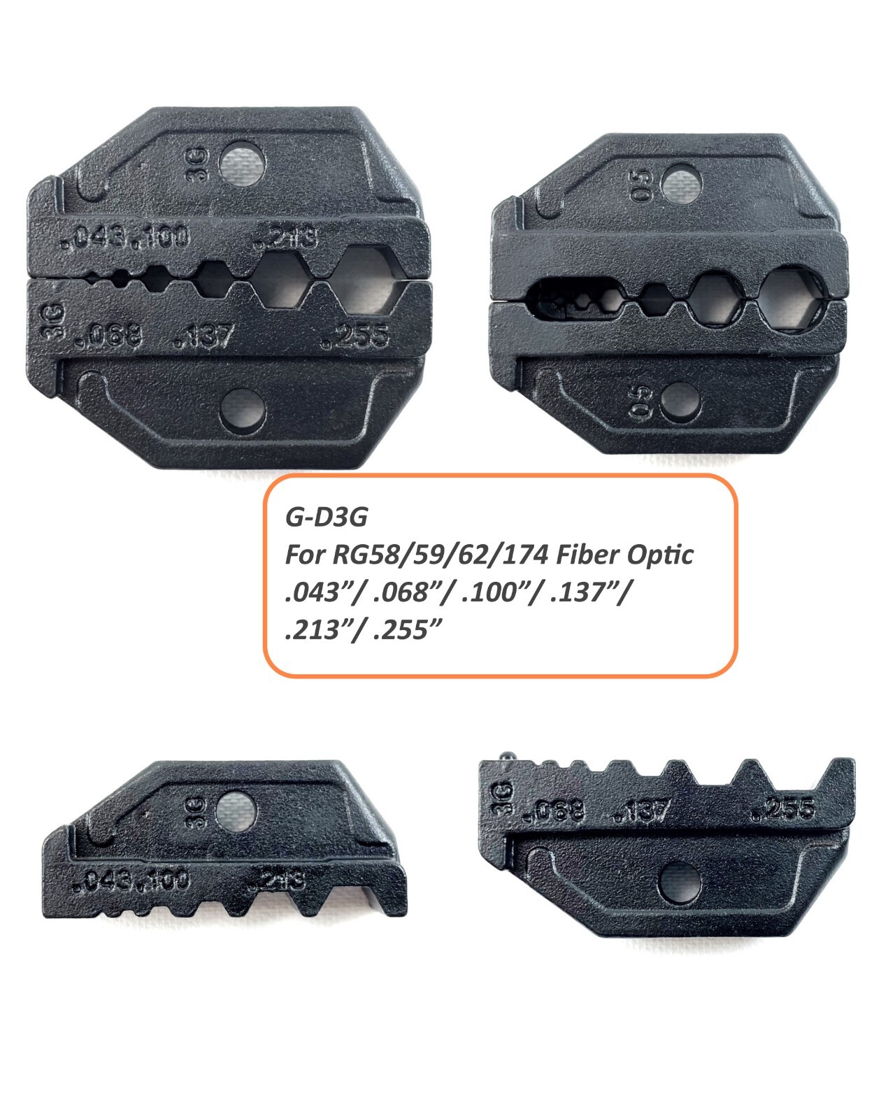 GIZWIZ Interchangeable Ratchet Crimp Tool 2 Die Sets For RG58 RG59 RG62 RG174
